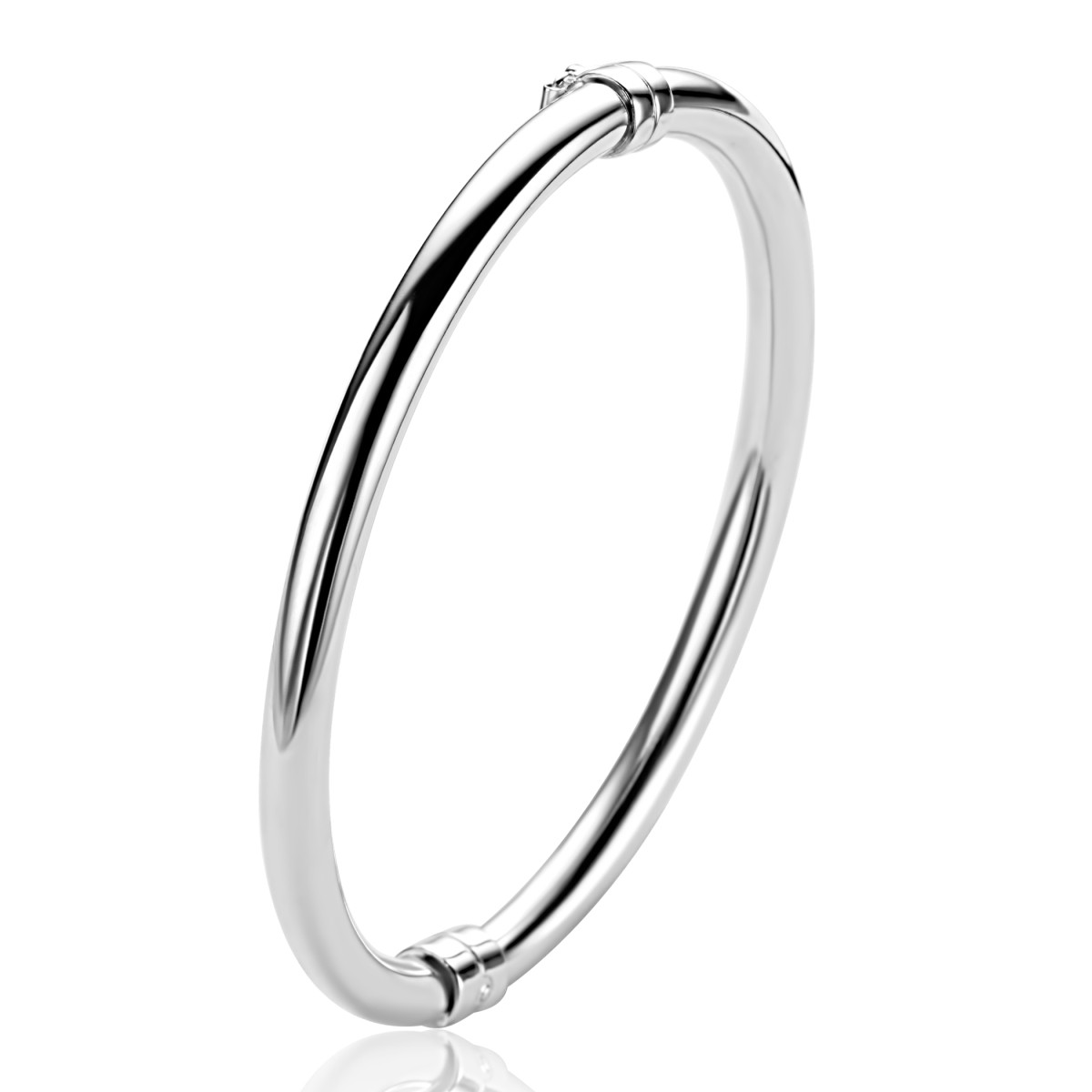 Zinzi ZIA2754 zilveren bangle gerhodineerd 5 mm breed - Diameter 60 mm
