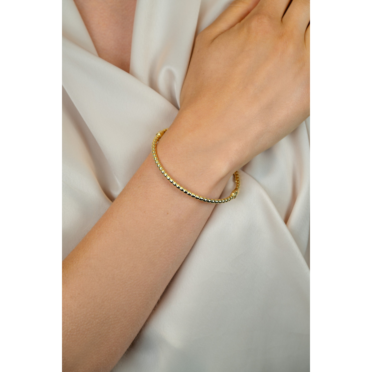 Zinzi ZIA2755G goudkleurige bangle met bolletjes 3.1 mm breed - Diameter 60 mm