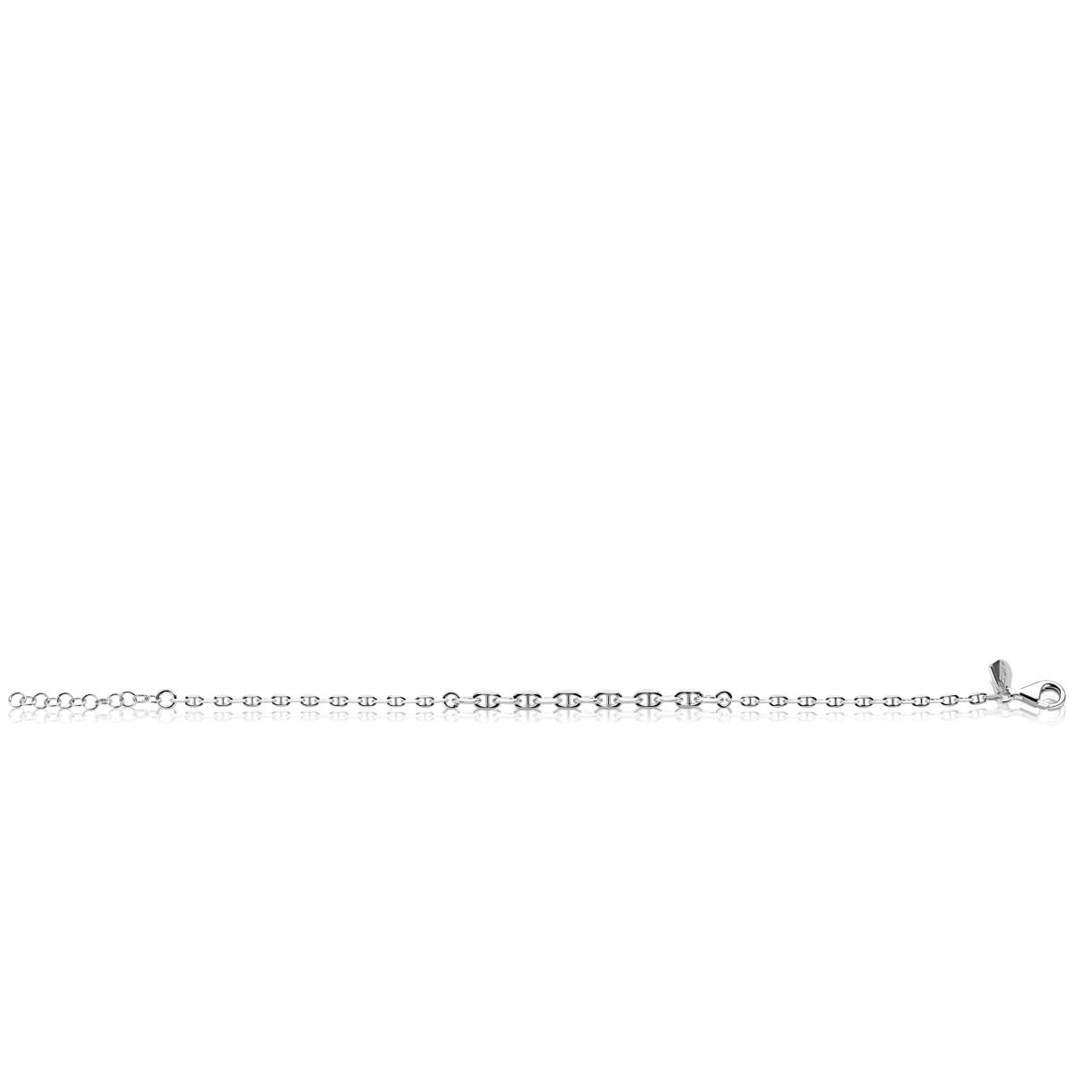 Zinzi ZIA2762 zilveren armband met marine schakels 3.8 mm breed - Lengte 17-20 cm