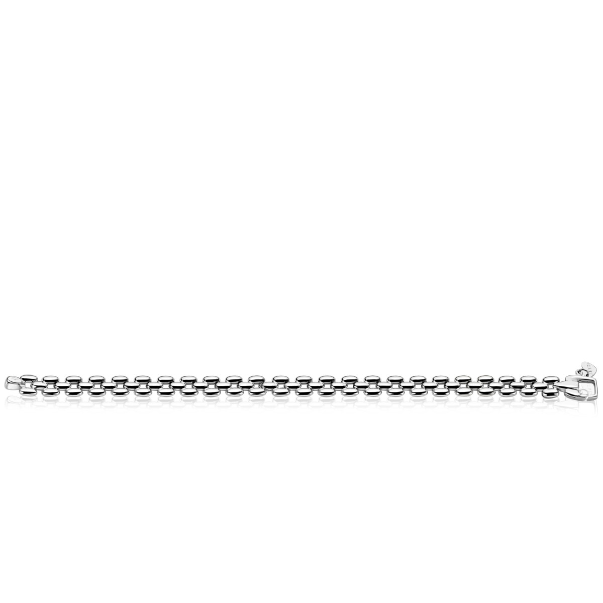 Zinzi ZIA2764 zilveren armband met rolex-style schakels 8 mm breed - Lengte 19 cm