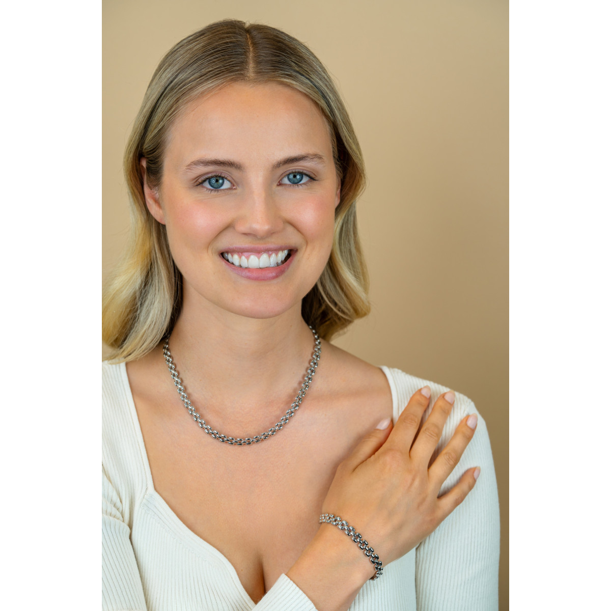 Zinzi ZIA2764 zilveren armband met rolex-style schakels 8 mm breed - Lengte 19 cm