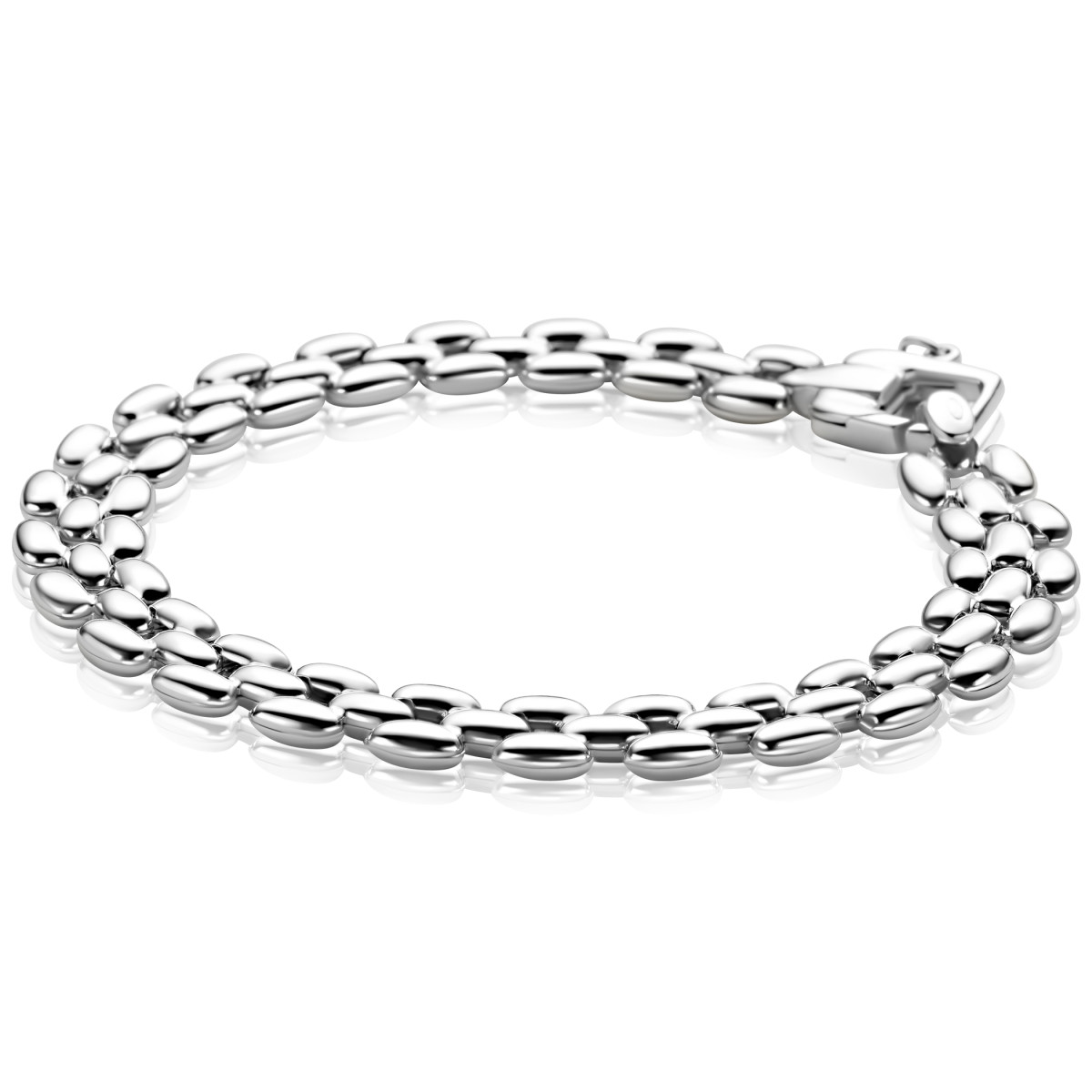 Zinzi ZIA2764 zilveren armband met rolex-style schakels 8 mm breed - Lengte 19 cm