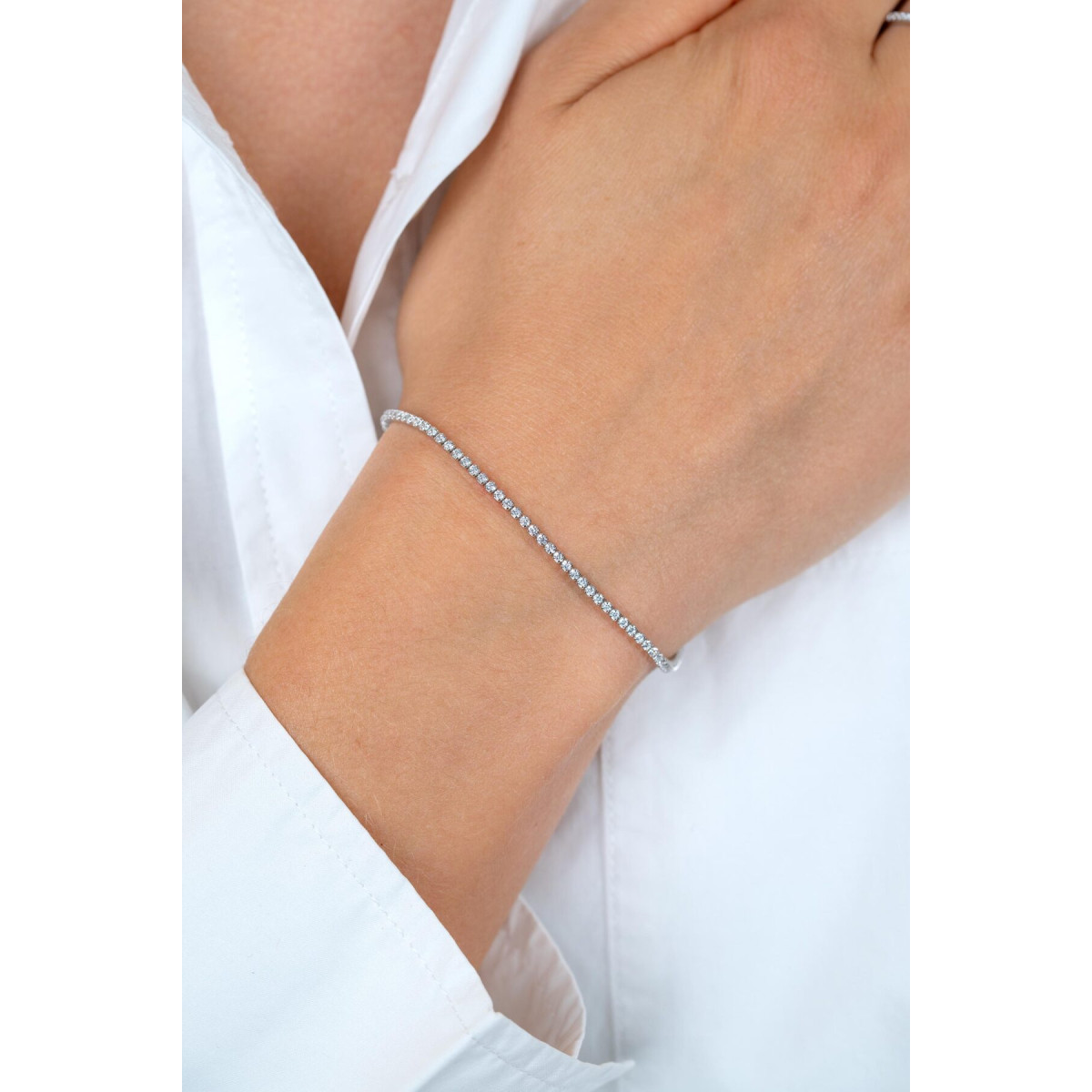 Zinzi ZIA2794 zilveren tennisarmband met zirkonia 1.7 mm breed - Lengte 17-19.5 cm
