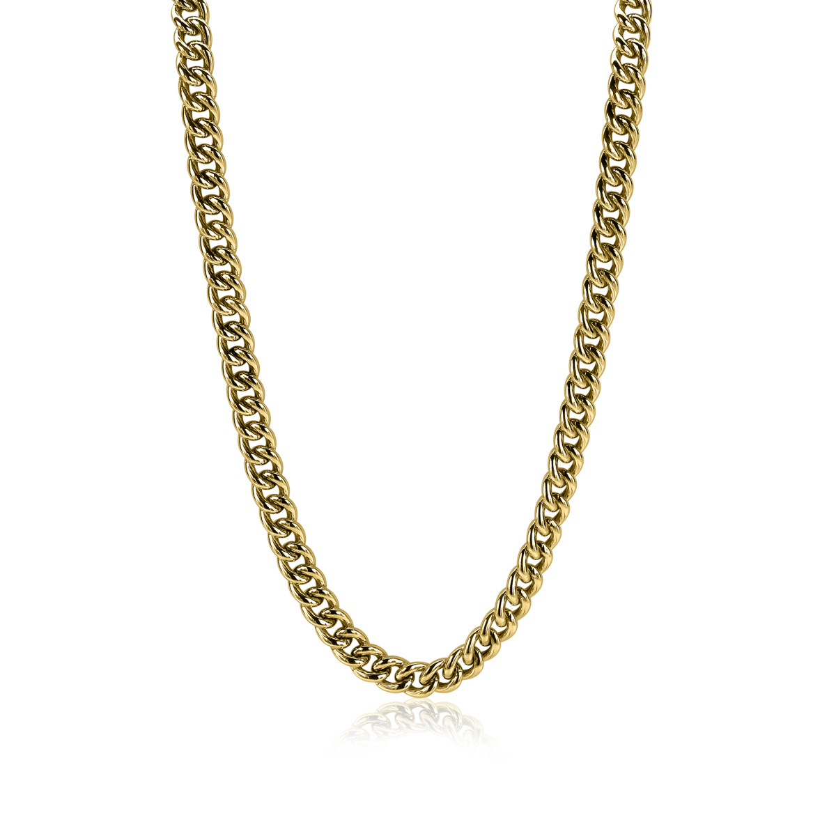 Zinzi ZIC1056G gold plated gourmet schakelketting 6.5 mm breed - Lengte 45 cm