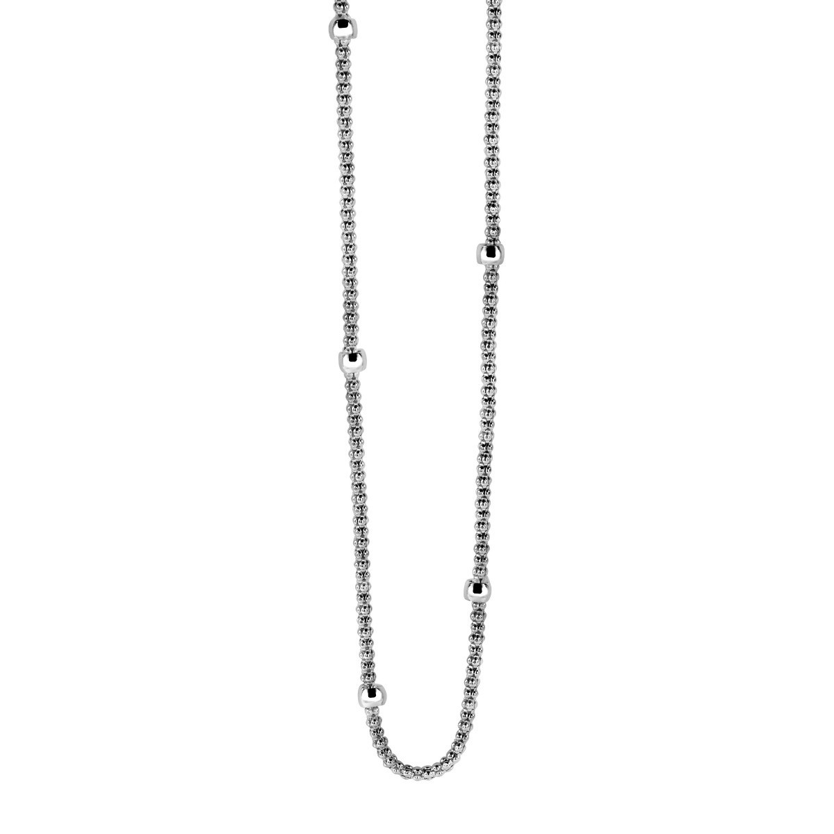 Zinzi ZIC1128 zilveren kralenketting rond popcorn - Lengte 42-45 cm