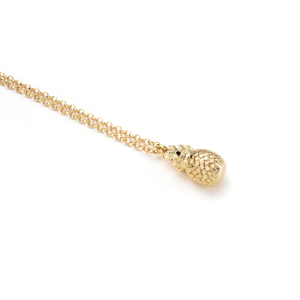 Zinzi ZIC1699G goudkleurige ketting met hanger ananas 9 mm breed - Lengte 42-45 cm