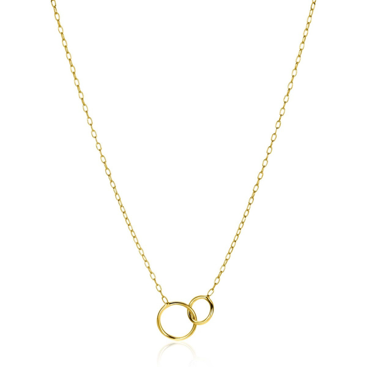 Zinzi ZIC2275G gold plated ketting met hanger cirkels 12.5 mm breed - Lengte 42-45 cm