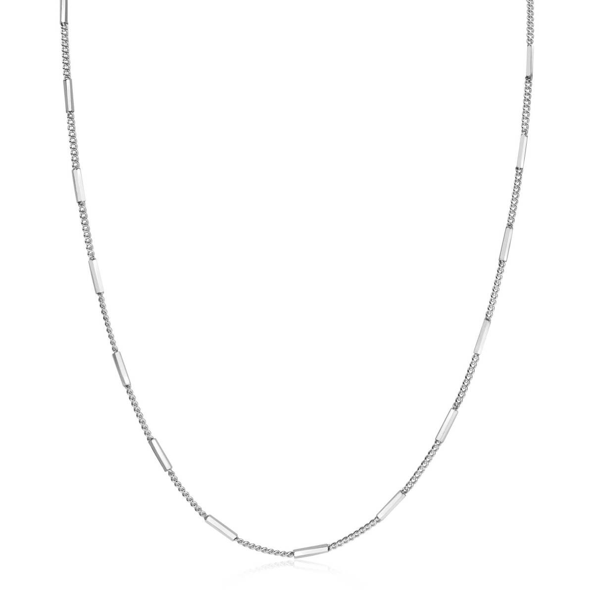 Zinzi ZIC2366 zilveren gourmet schakelketting met staafje 1.6 mm breed - Lengte 40-45 cm