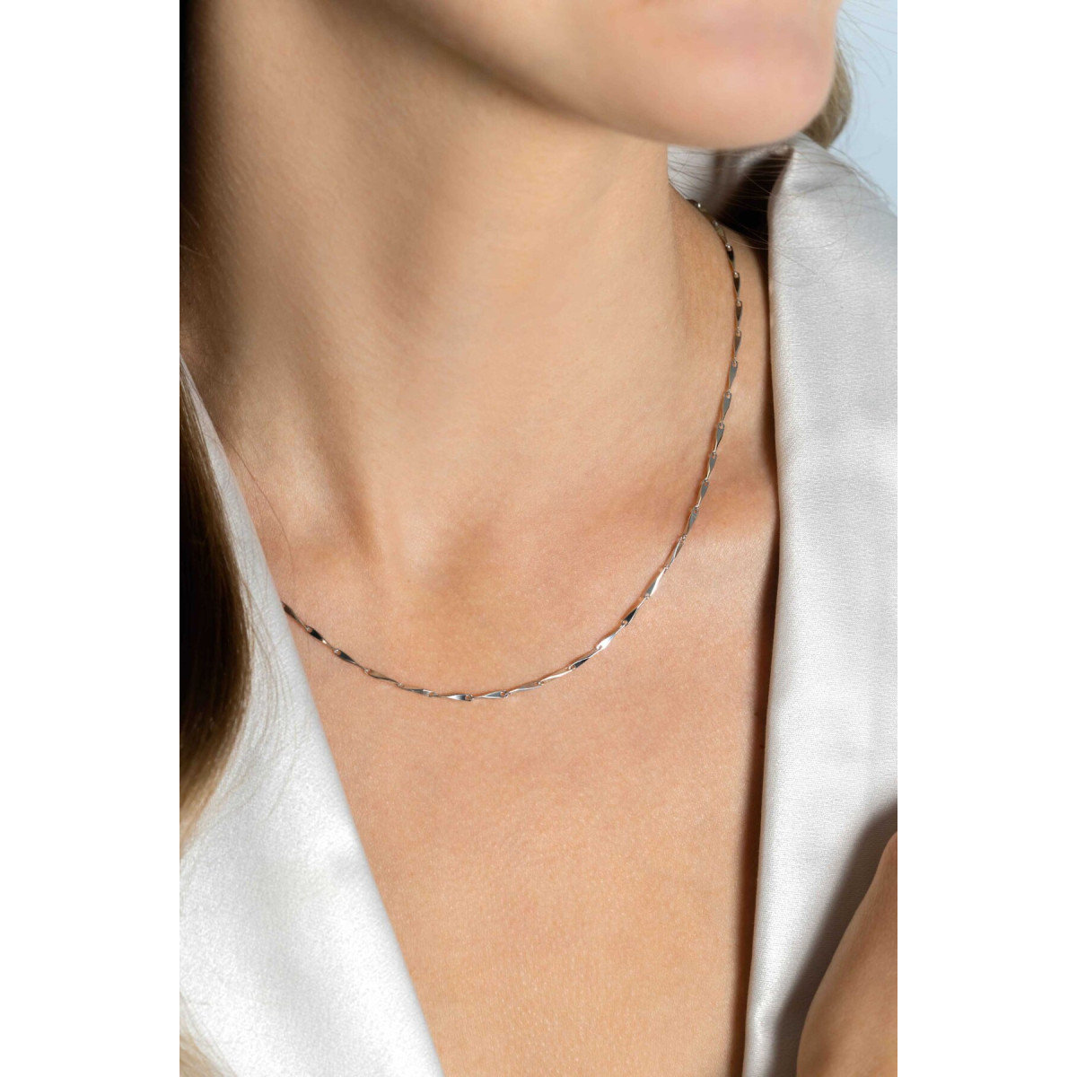 Zinzi ZIC2414 925 zilveren gedraaide schakelketting 1.5 mm breed - Lengte 42-45 cm