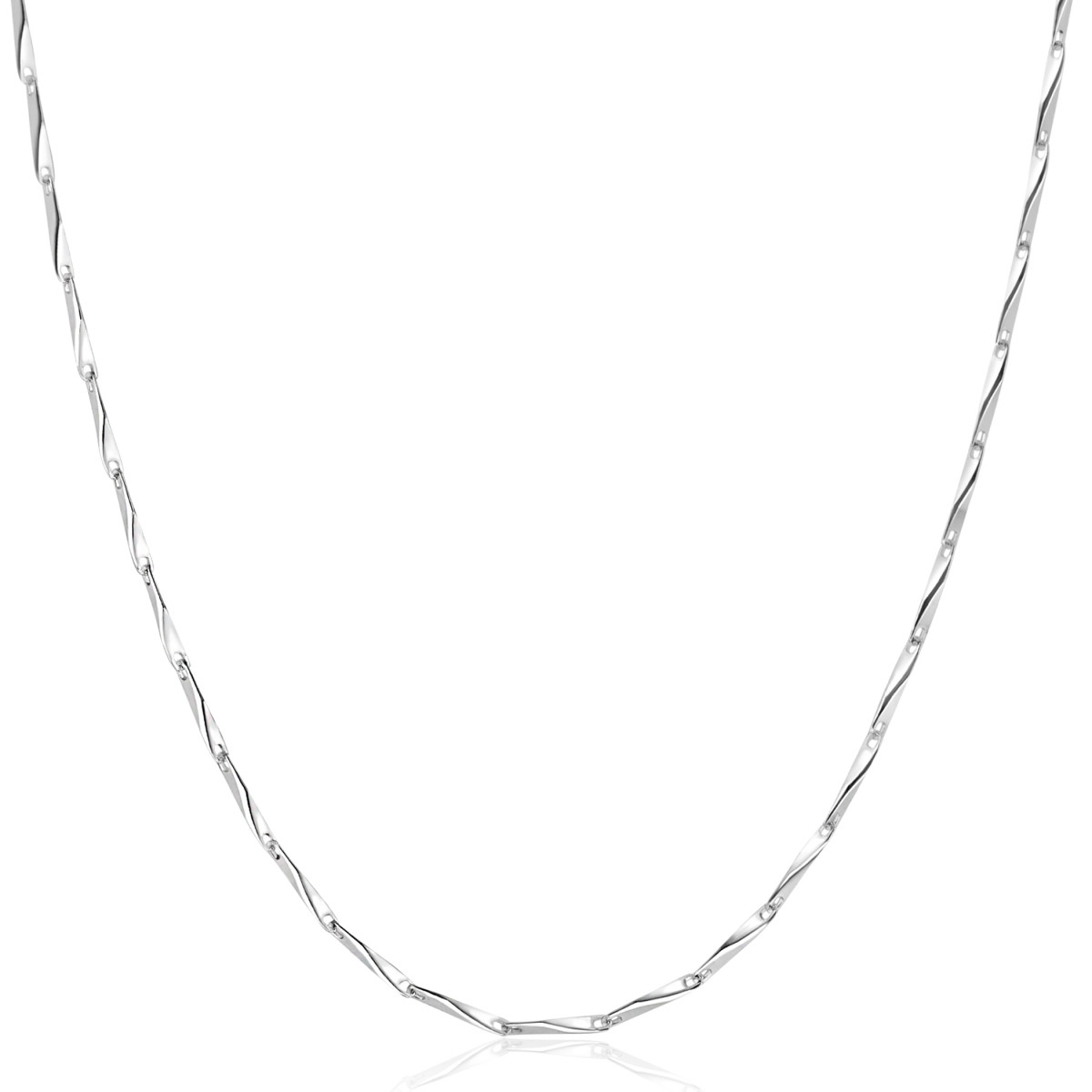 Zinzi ZIC2414 925 zilveren gedraaide schakelketting 1.5 mm breed - Lengte 42-45 cm