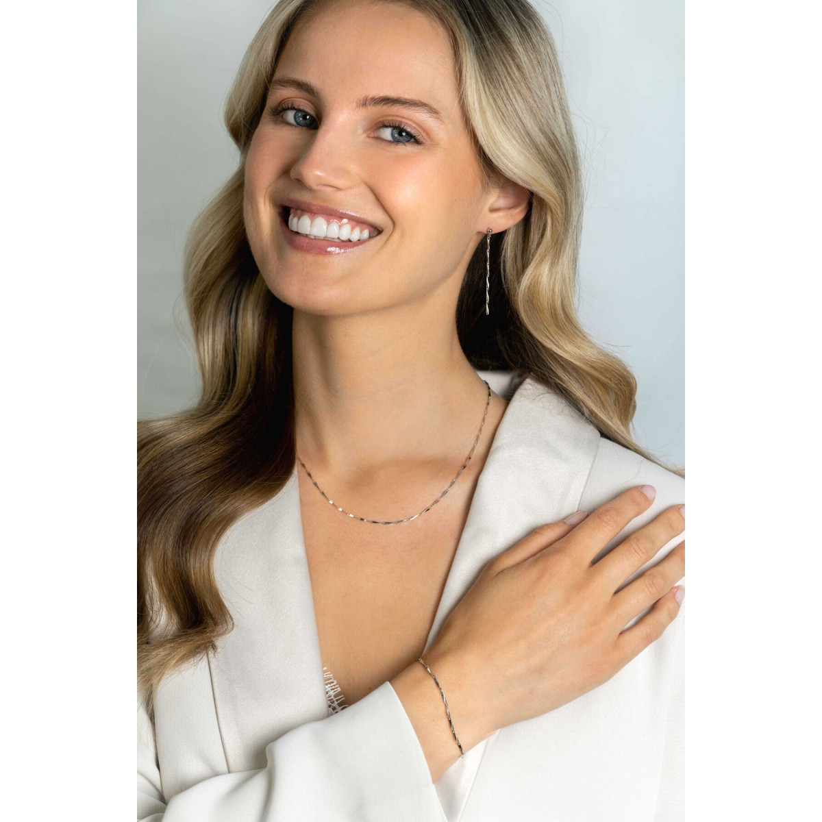 Zinzi ZIC2414 925 zilveren gedraaide schakelketting 1.5 mm breed - Lengte 42-45 cm