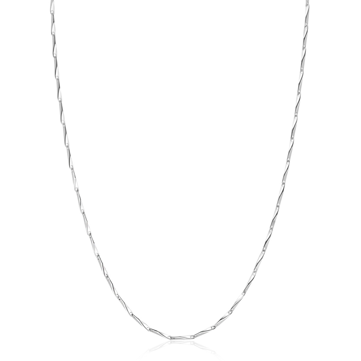 Zinzi ZIC2414 925 zilveren gedraaide schakelketting 1.5 mm breed - Lengte 42-45 cm