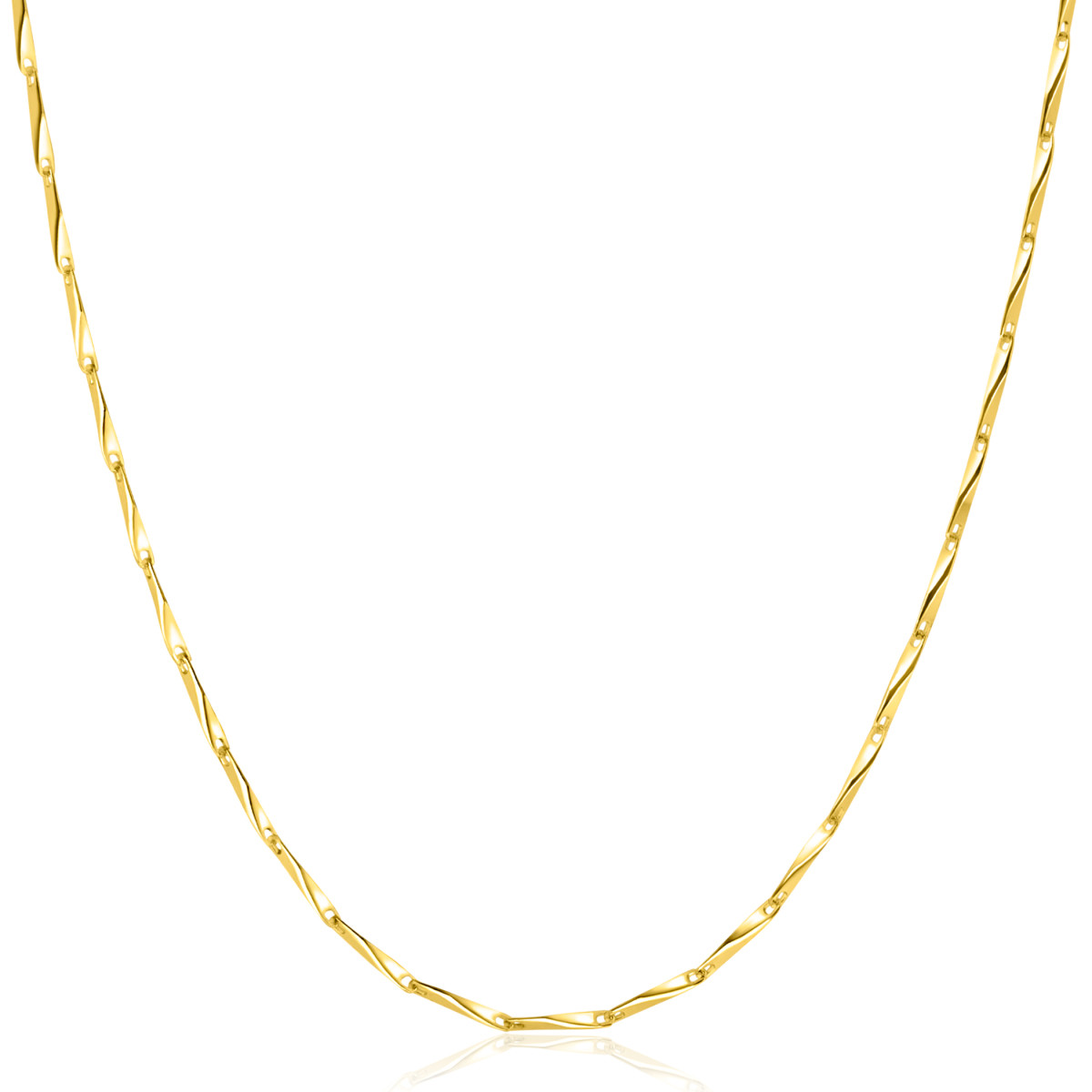 Zinzi ZIC2414G goudkleurige schakelketting gedraaid patroon 1.5 mm breed - Lengte 42-45 cm