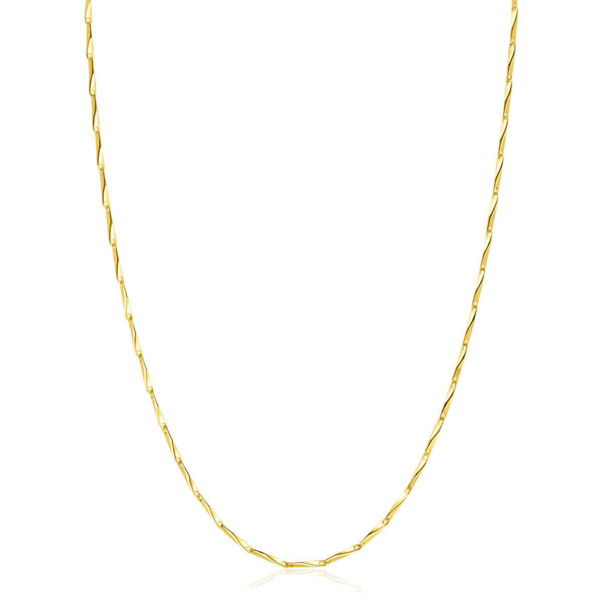 Zinzi ZIC2414G goudkleurige schakelketting gedraaid patroon 1.5 mm breed - Lengte 42-45 cm