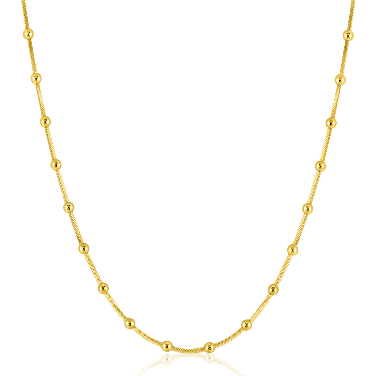 Zinzi ZIC2471G goudkleurige schakelketting met slang patroon 2.5 mm breed - Lengte 43-45 cm