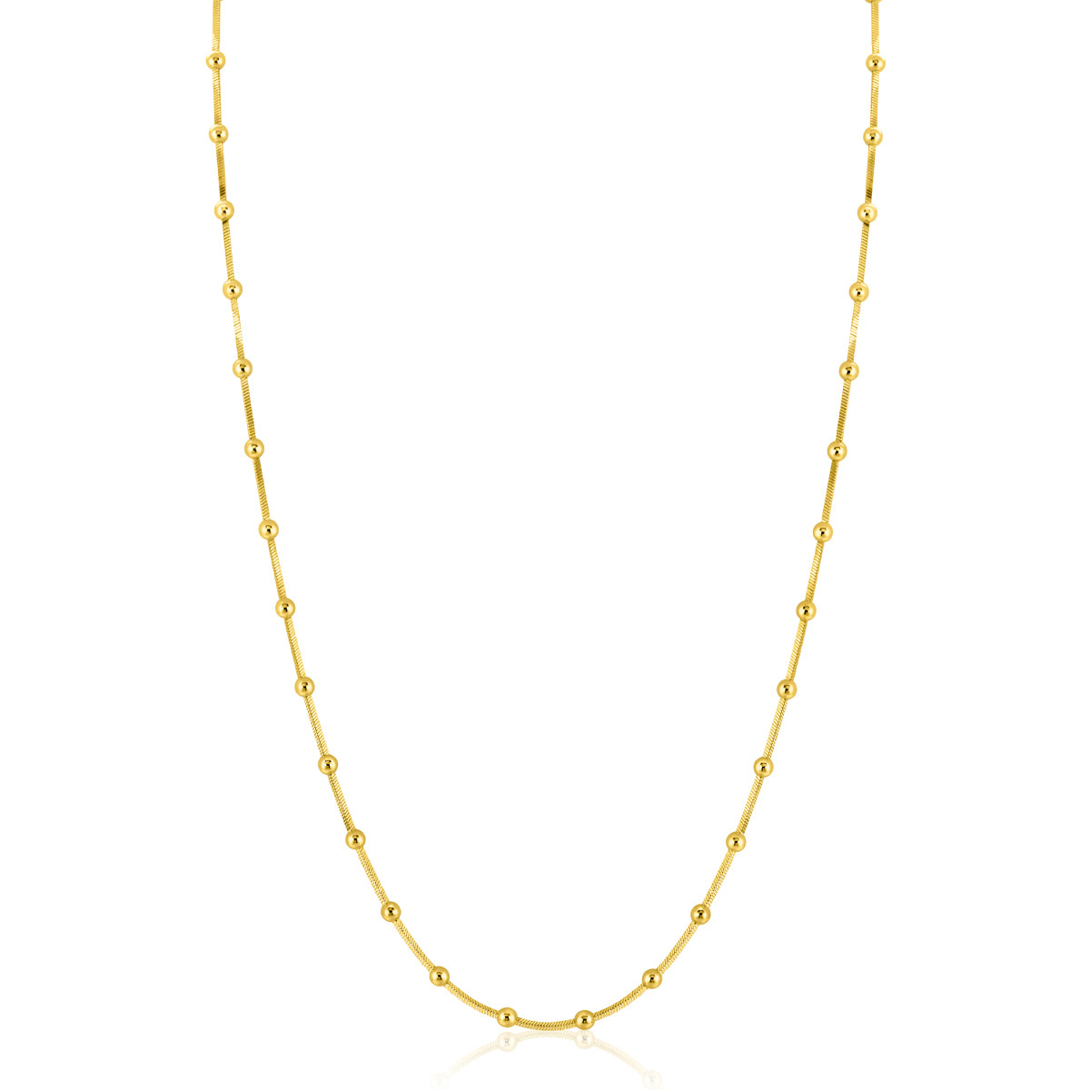 Zinzi ZIC2471G goudkleurige schakelketting met slang patroon 2.5 mm breed - Lengte 43-45 cm