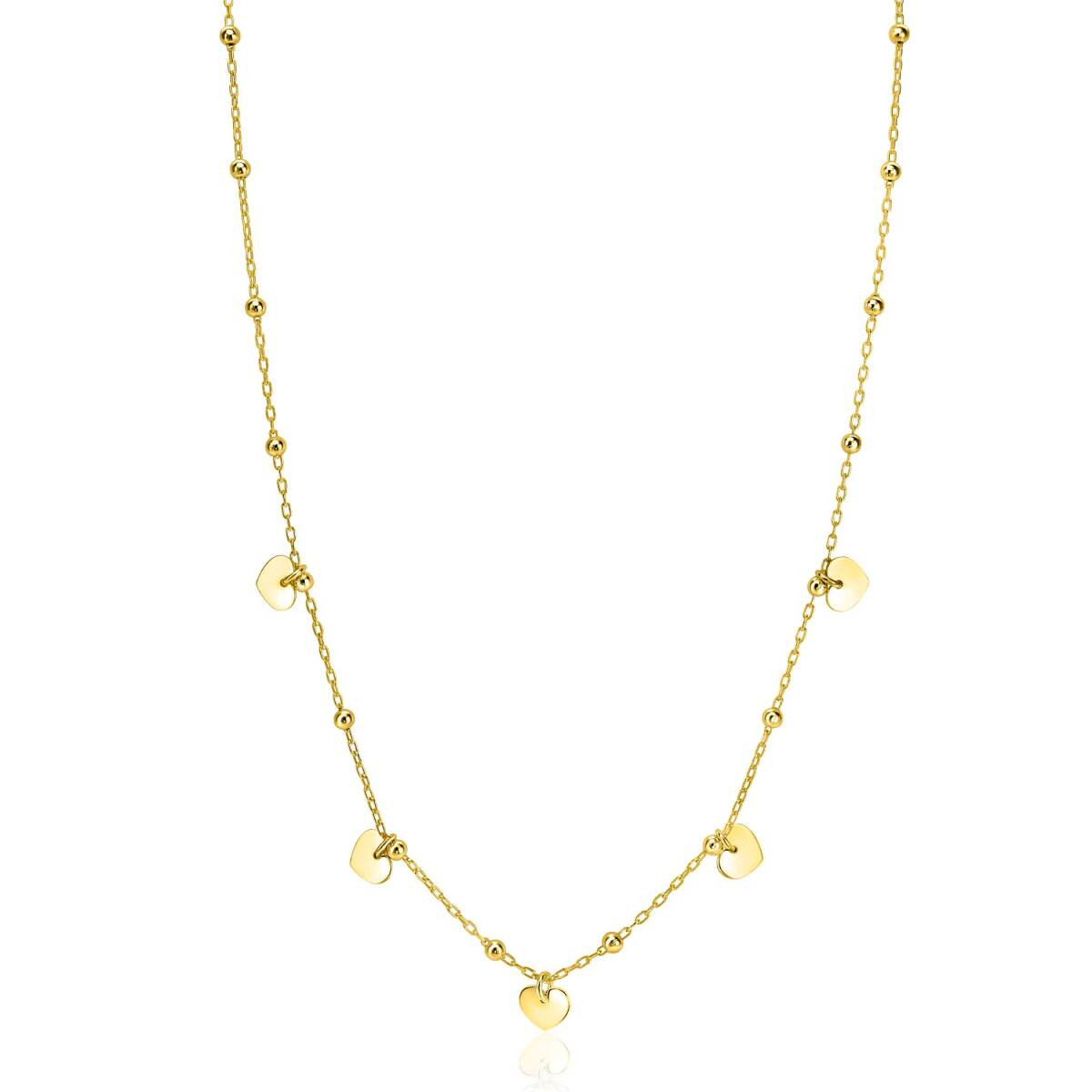 Zinzi ZIC2531G goudkleurige ketting met hart hangers 6 mm - Lengte 42-45 cm