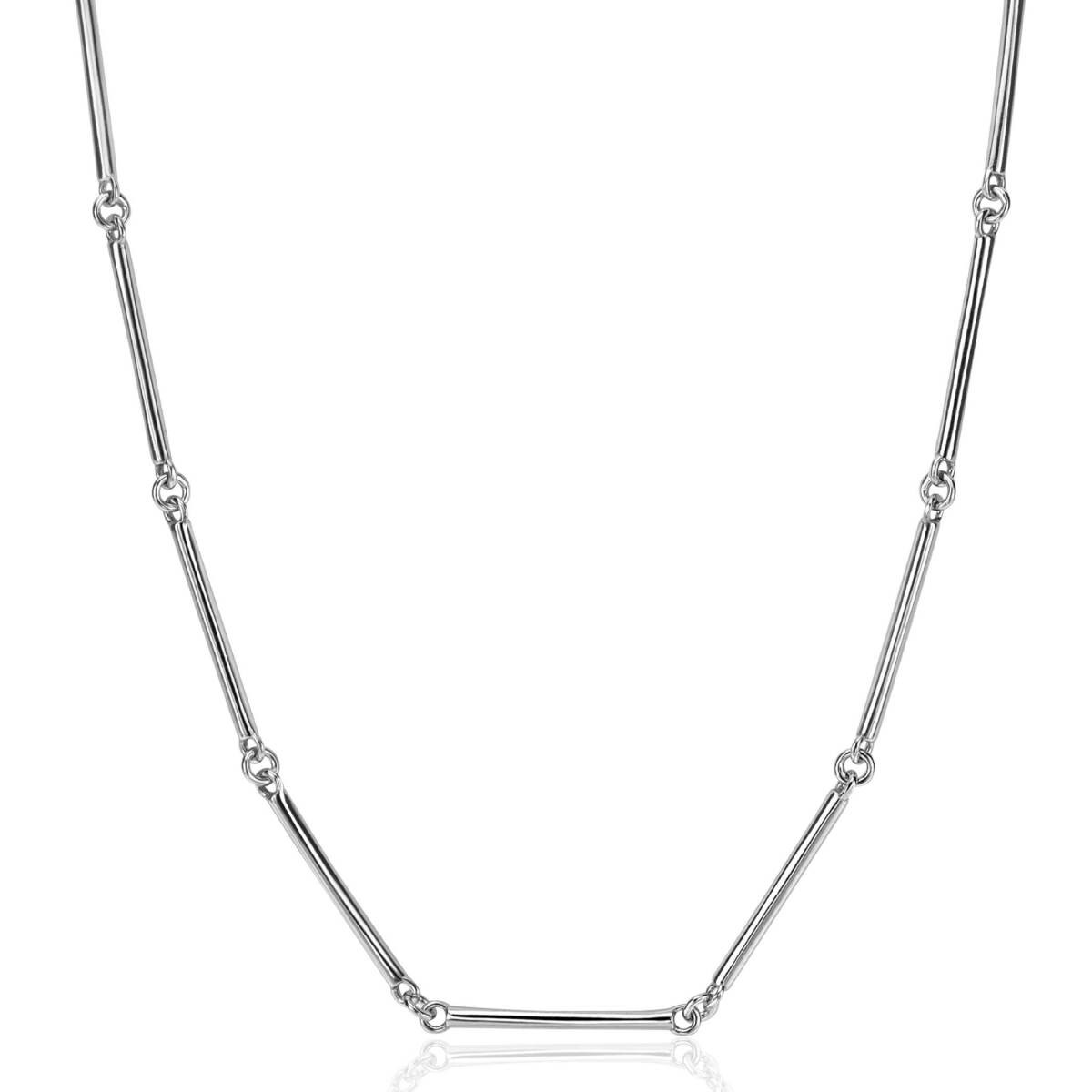Zinzi ZIC2539 zilveren schakelketting staafjes 21 mm breed - Lengte 41-45 cm