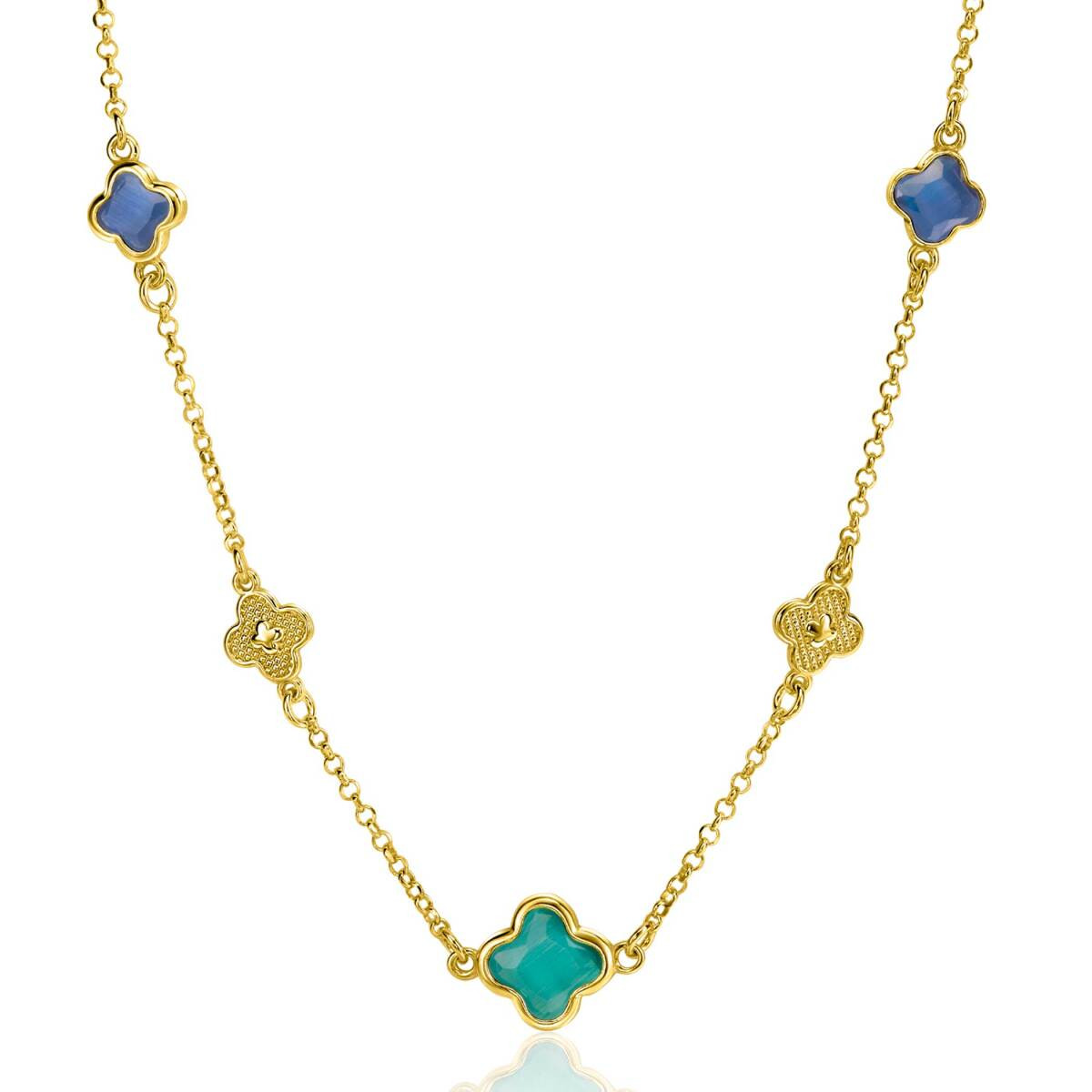 Zinzi ZIC2583 goudkleurige ketting met blad 10 mm breed - Lengte 40-45 cm