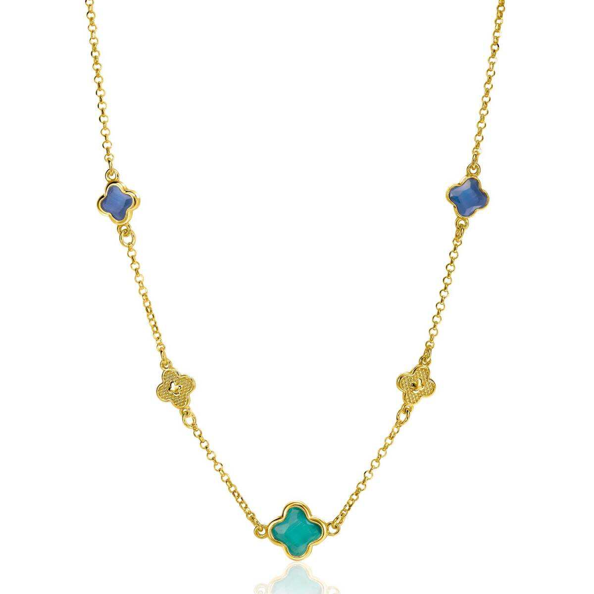 Zinzi ZIC2583 goudkleurige ketting met blad 10 mm breed - Lengte 40-45 cm