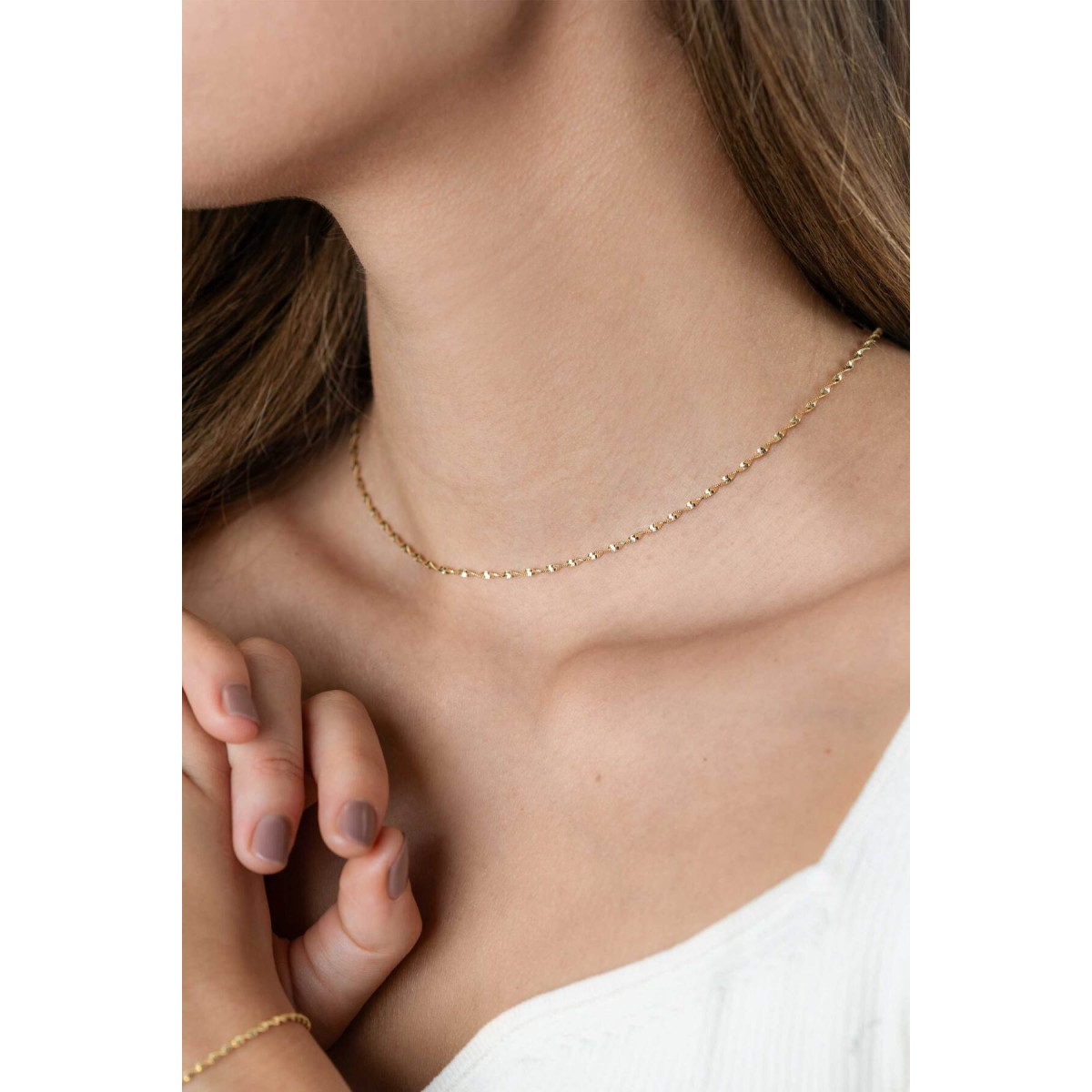 Zinzi ZIC2585G goudkleurige schakelketting met gedraaide schakels 1.9 mm breed - Lengte 43-45 cm