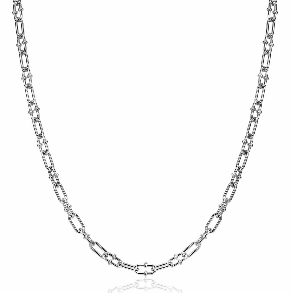 Zinzi ZIC2586 zilveren ketting met paperclip schakel 4 mm breed - Lengte 42-45 cm