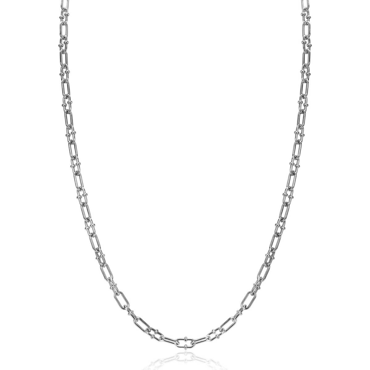 Zinzi ZIC2586 zilveren ketting met paperclip schakel 4 mm breed - Lengte 42-45 cm