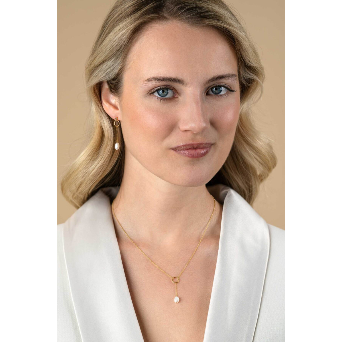 Zinzi ZIC2615 goudkleurige Y-ketting met anker schakel - Lengte 42-45 cm