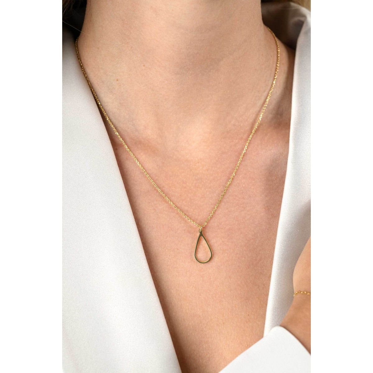 Zinzi ZIC2635 goudkleurige ketting met hanger druppel 10 mm - Lengte 42-45 cm