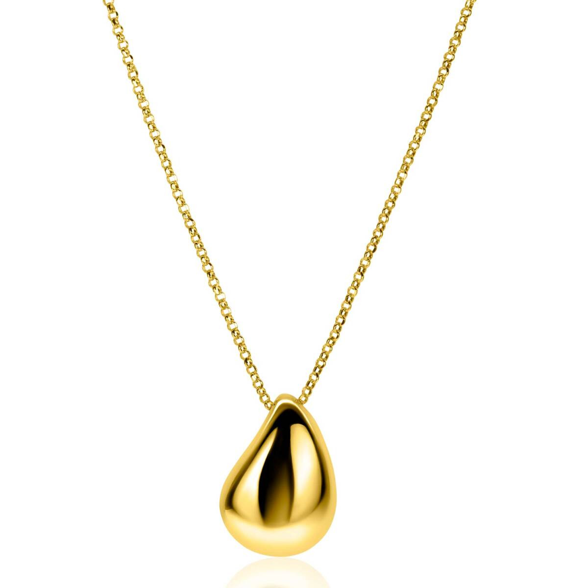 Zinzi ZIC2637G goudkleurige ketting met druppel hanger 24 mm breed - Lengte 45 cm