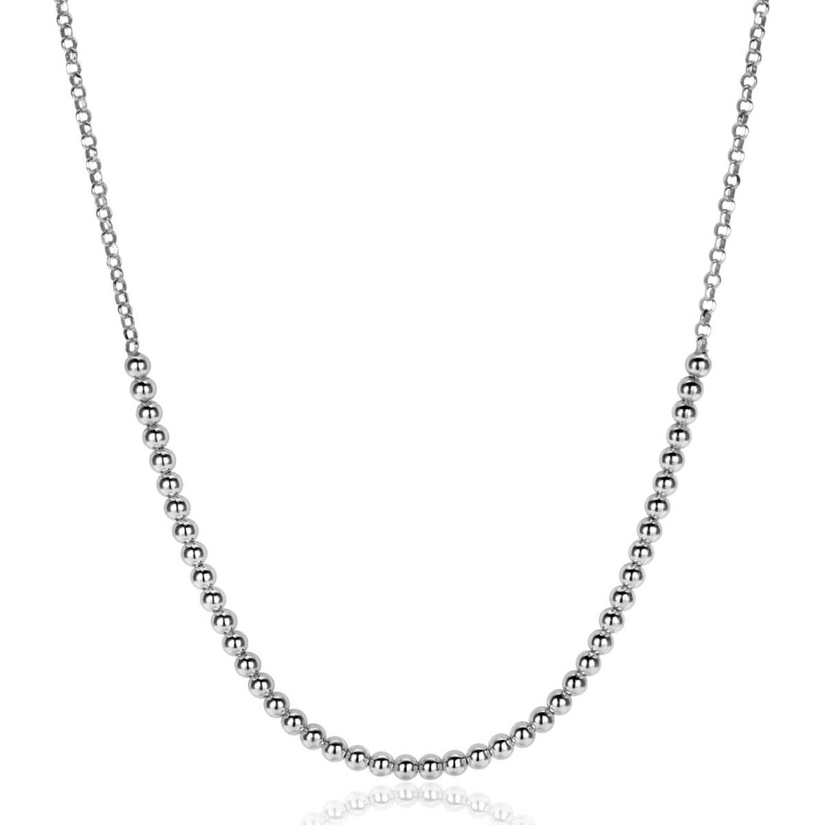 Zinzi ZIC2640 zilveren schakelketting met bolletjes 2.5 mm breed - Lengte 40-45 cm