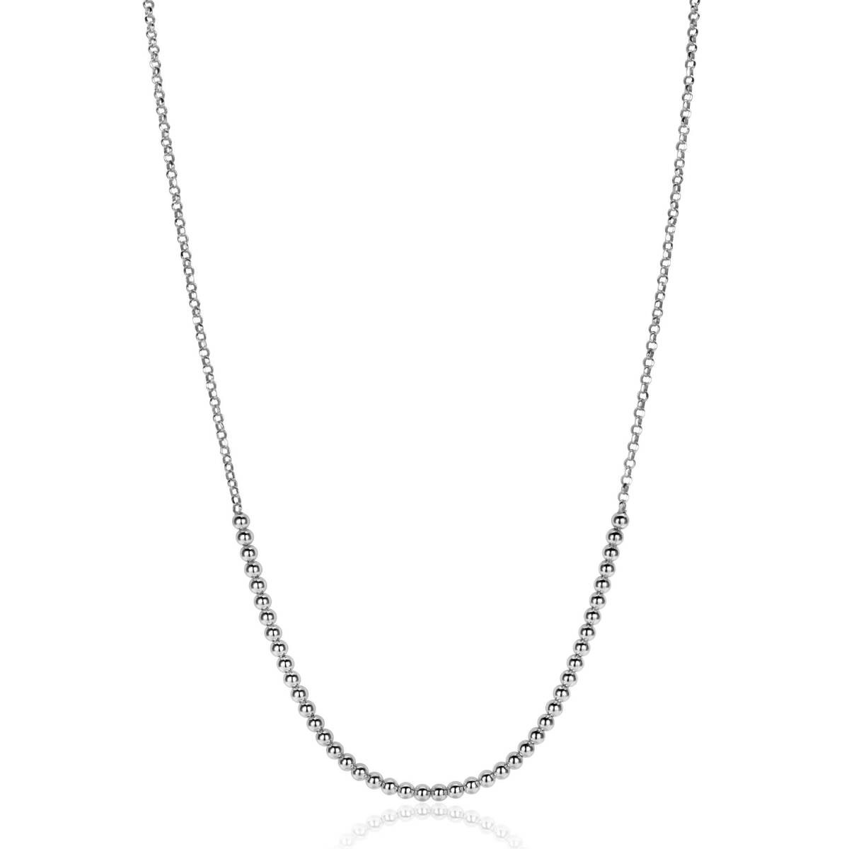 Zinzi ZIC2640 zilveren schakelketting met bolletjes 2.5 mm breed - Lengte 40-45 cm