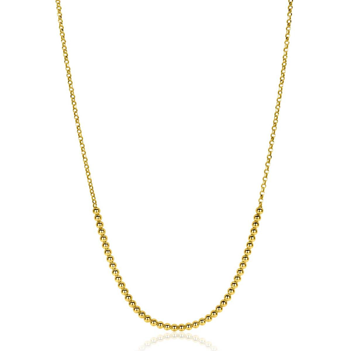 Zinzi ZIC2640G gold plated bolletjes schakelketting 2.5 mm breed - Lengte 40-45 cm
