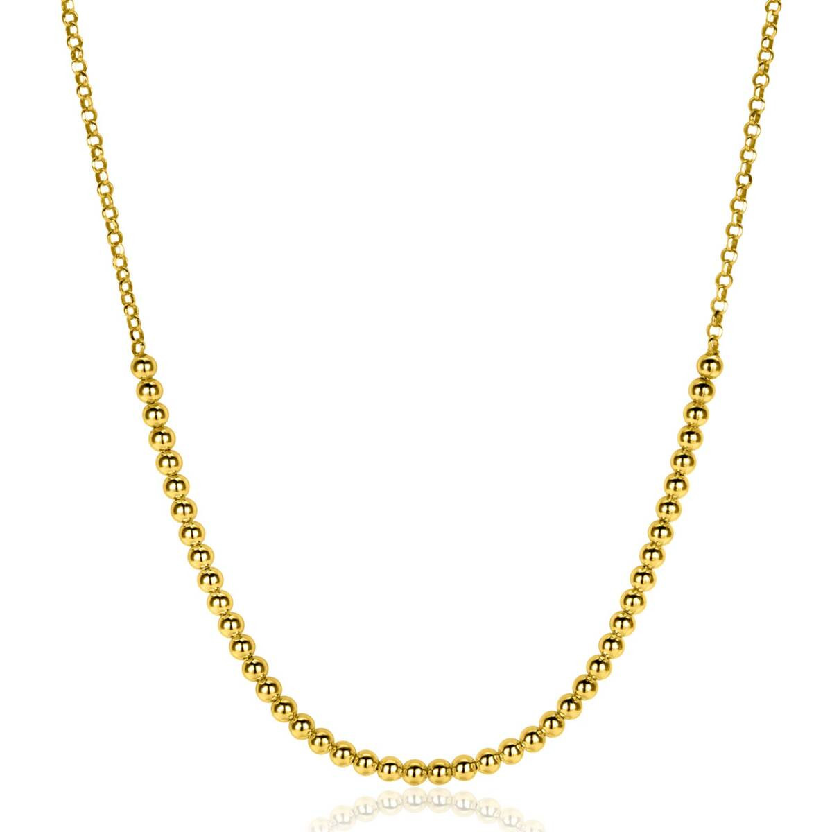 Zinzi ZIC2640G gold plated bolletjes schakelketting 2.5 mm breed - Lengte 40-45 cm