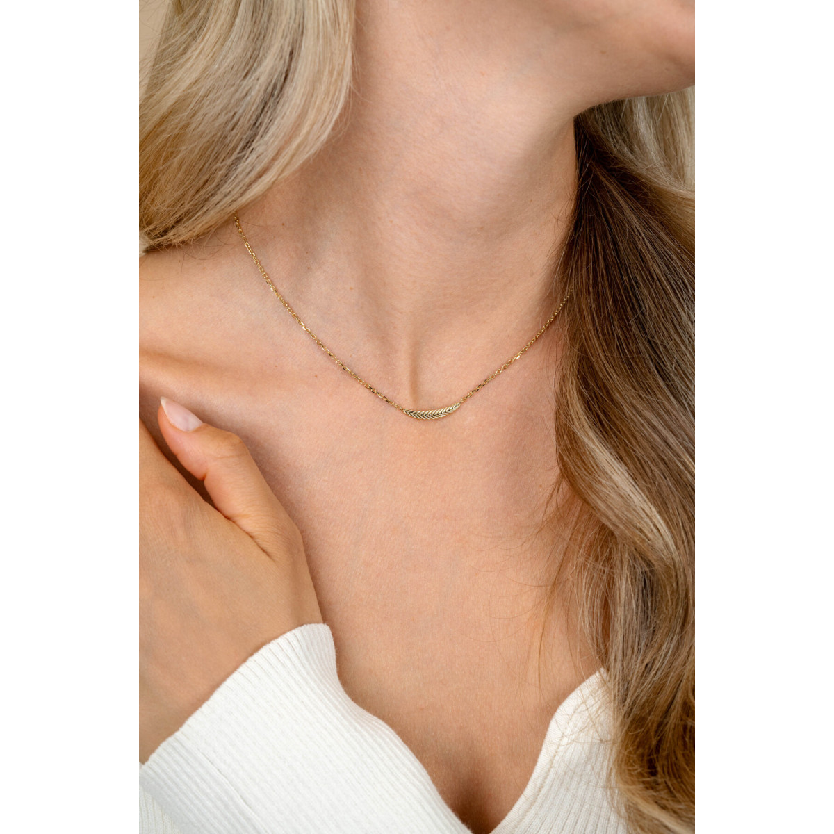 Zinzi ZIC2644G goudkleurige schakelketting met veer hanger 3.1 mm breed - Lengte 40-45 cm