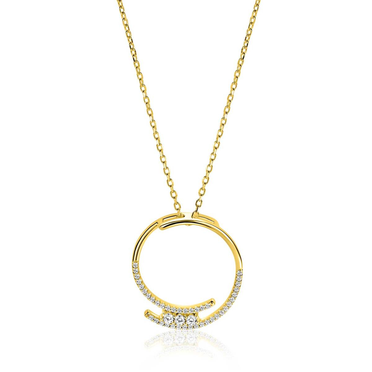 Zinzi ZIC2645Y geel vergulde ketting met briljant geslepen zirkonia - Lengte 45-50 cm