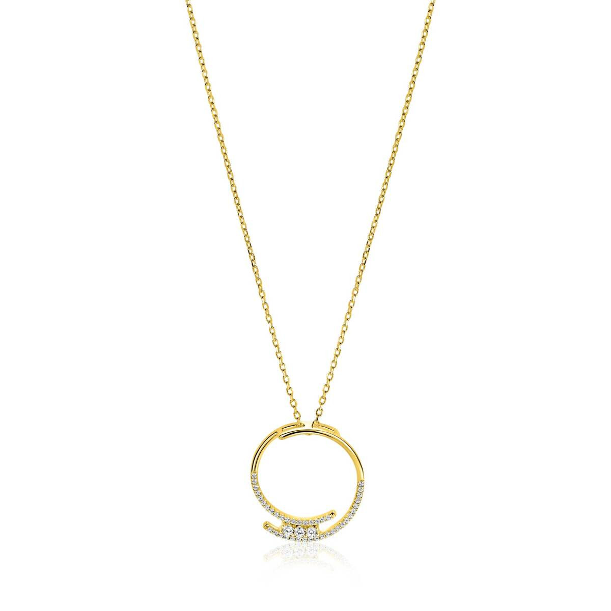 Zinzi ZIC2645Y geel vergulde ketting met briljant geslepen zirkonia - Lengte 45-50 cm