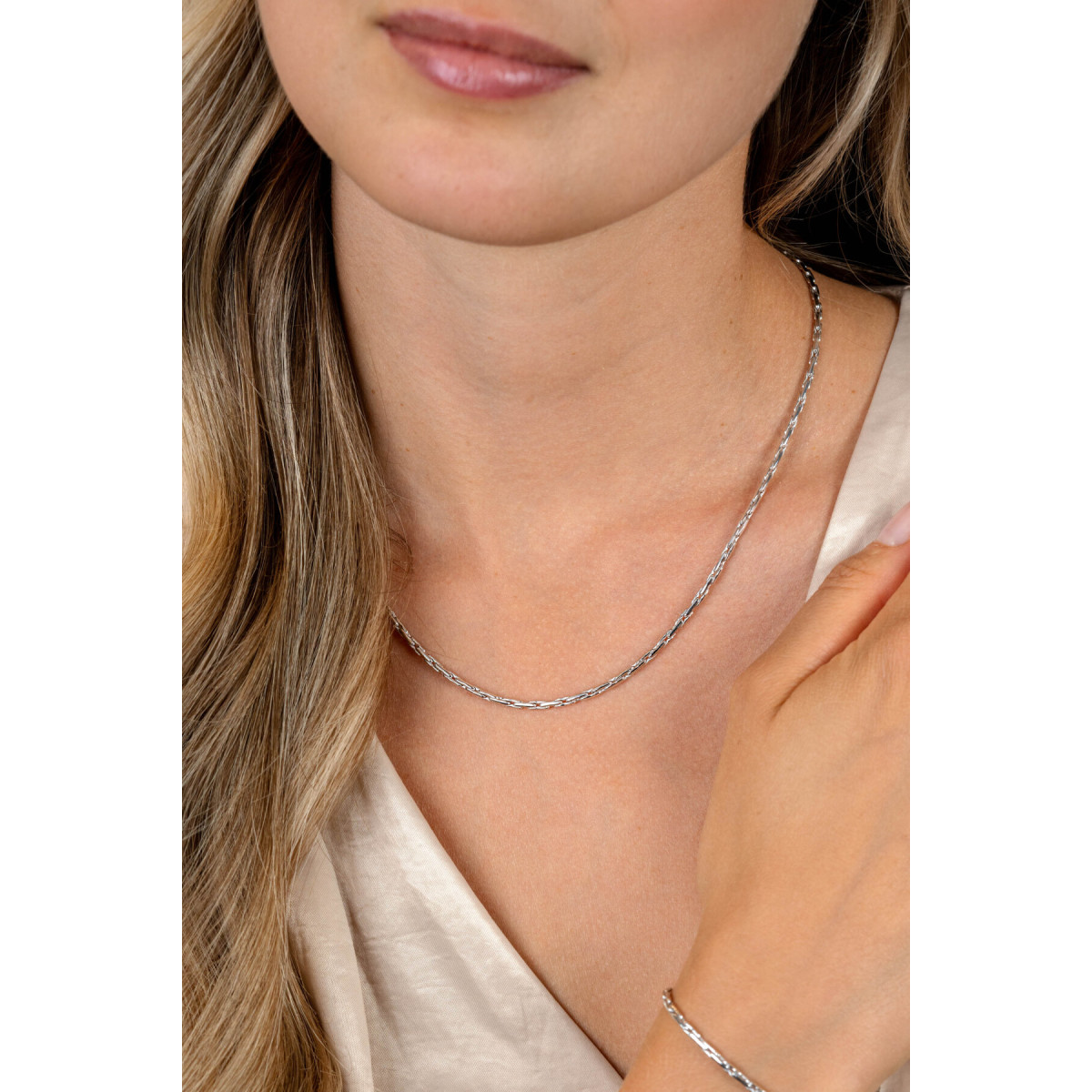 Zinzi ZIC2648 zilveren cardano schakelketting 2.3 mm breed - Lengte 43-45 cm