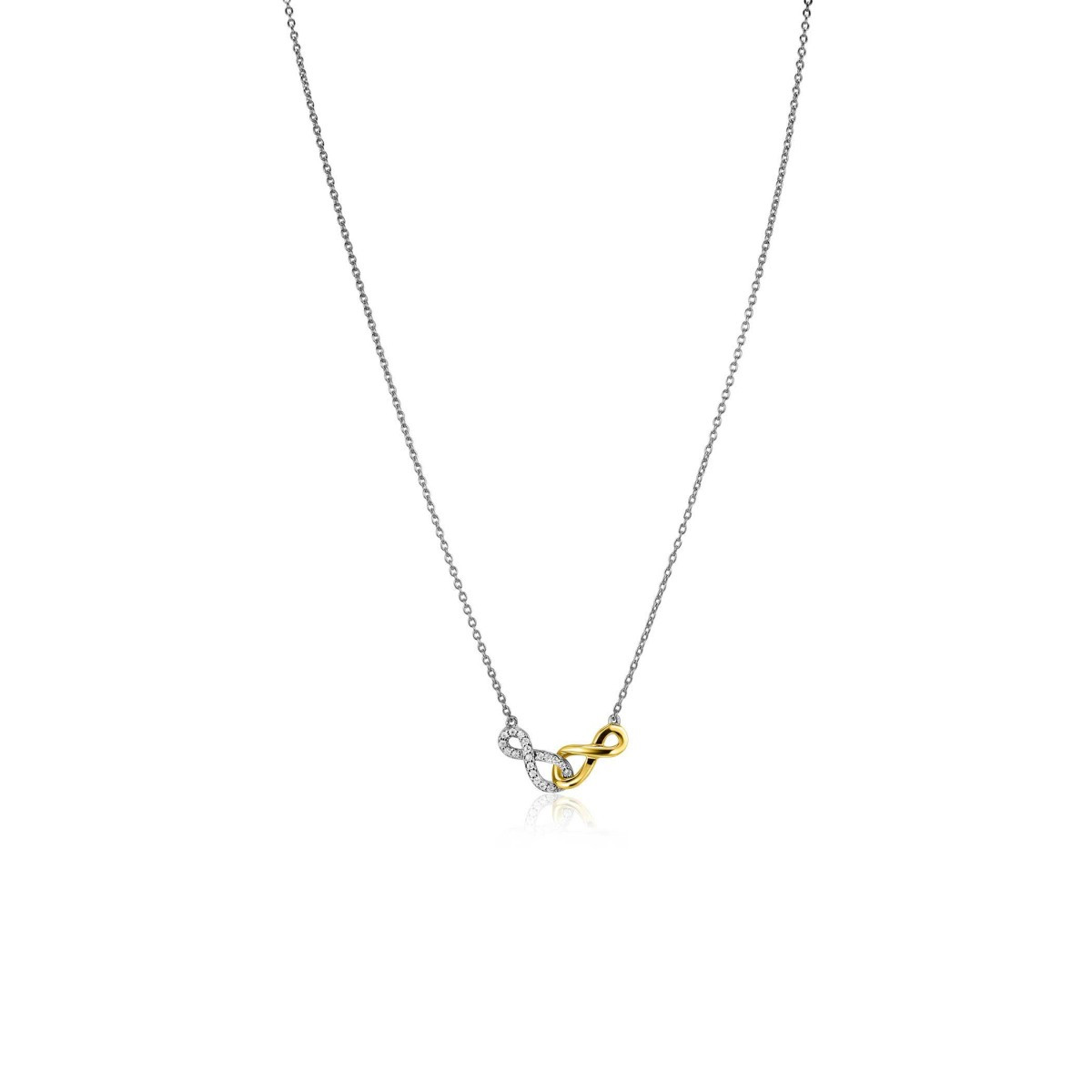 Zinzi ZIC2649 bicolor schakelketting met infinity hanger 5.5 mm breed - Lengte 42-45 cm
