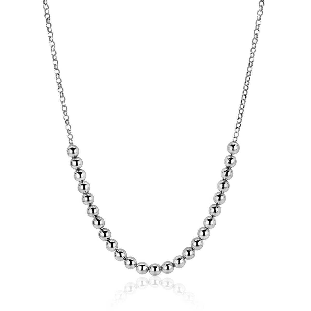 Zinzi ZIC2659 zilveren schakelketting met glanzende bolletjes 4 mm breed - Lengte 42-45 cm