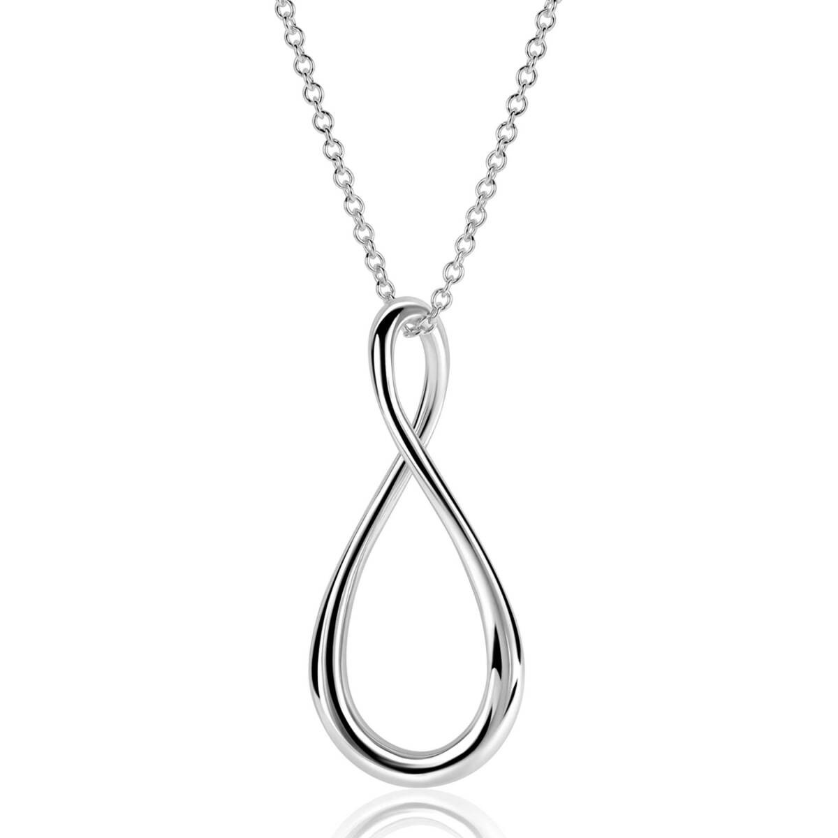 Zinzi ZIC2675 zilveren ketting met hanger infinity 23 mm breed - Lengte 60 cm