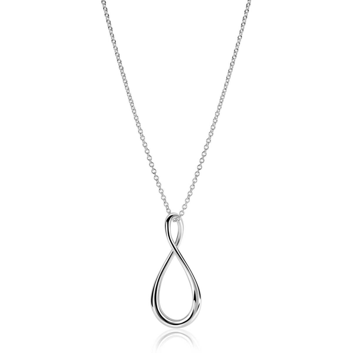 Zinzi ZIC2675 zilveren ketting met hanger infinity 23 mm breed - Lengte 60 cm