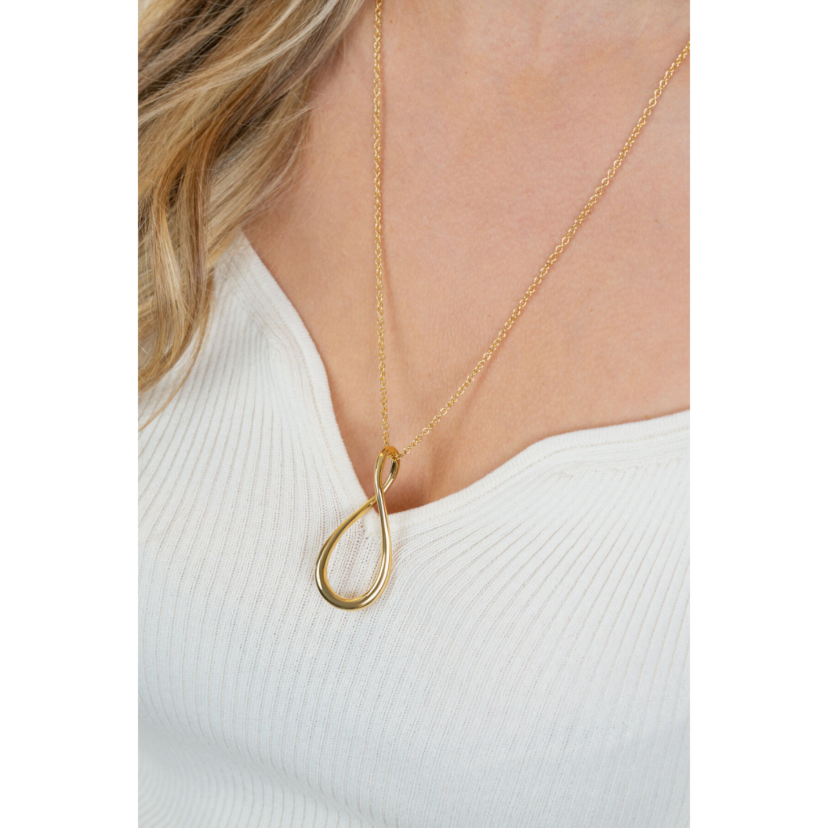 Zinzi ZIC2675G goudkleurige ketting met hanger infinity 23 mm breed - Lengte 60 cm