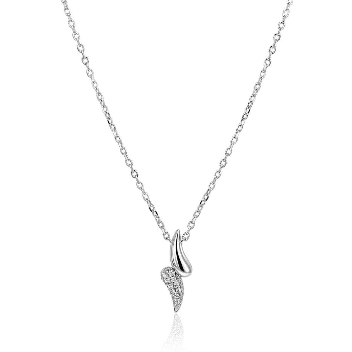 Zinzi ZIC2681 zilveren schakelketting met druppel hanger 7.3 mm breed - Lengte 40-45 cm