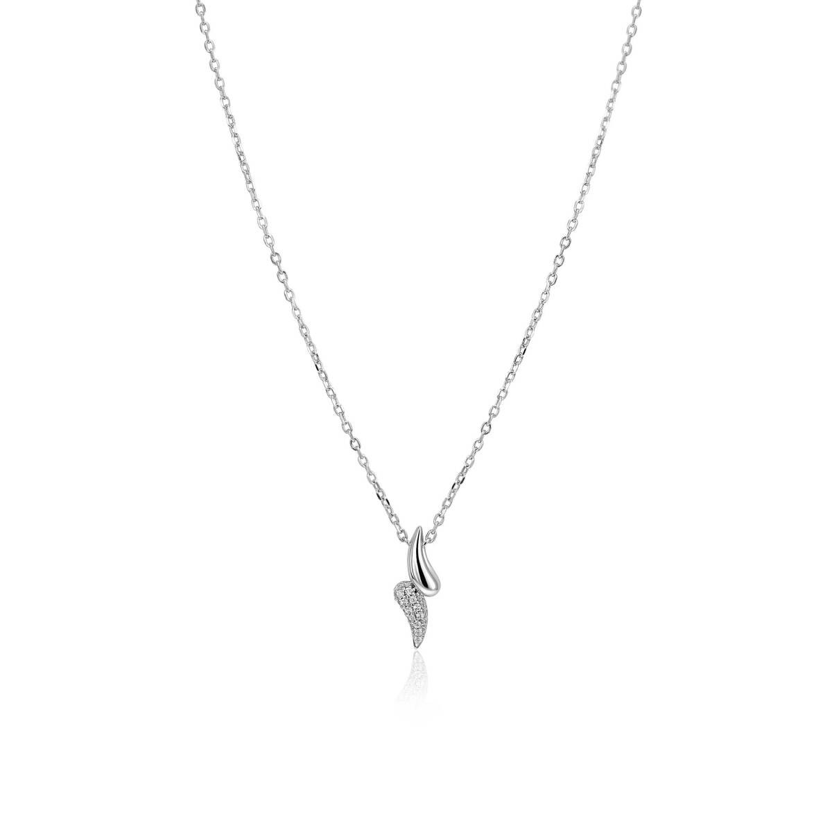 Zinzi ZIC2681 zilveren schakelketting met druppel hanger 7.3 mm breed - Lengte 40-45 cm