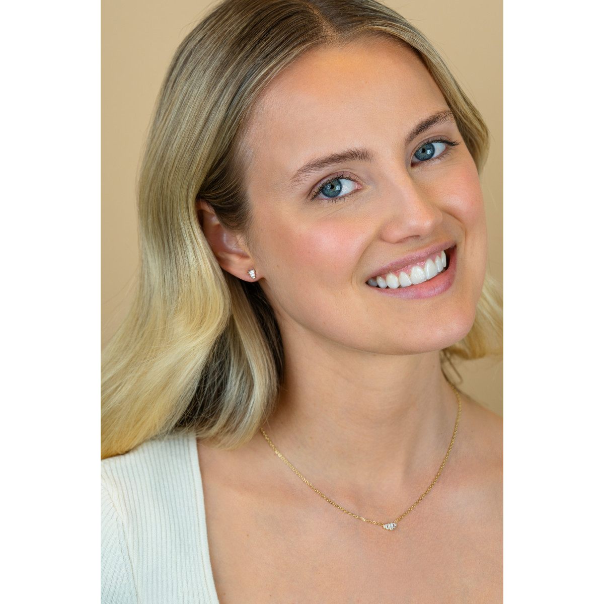 Zinzi ZIC2723Y goudkleurige ketting met baguette zirkonia 8.8 mm breed - Lengte 42-45 cm