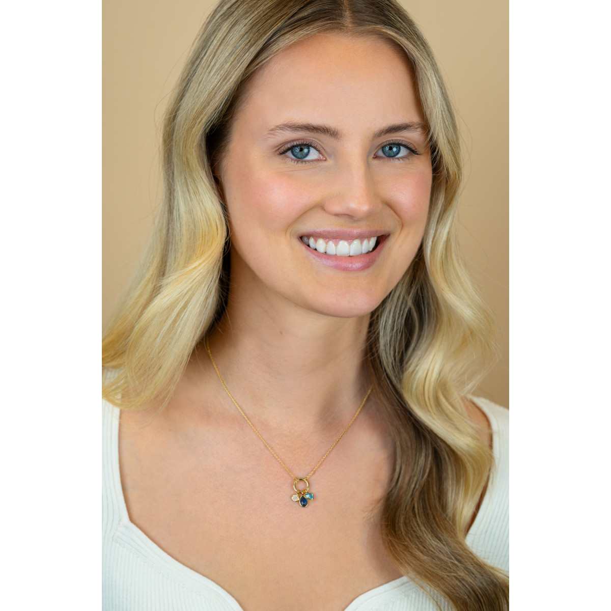 Zinzi ZIC2737 gold plated ketting met hanger hart en ovaal 10 mm breed - Lengte 42-45 cm