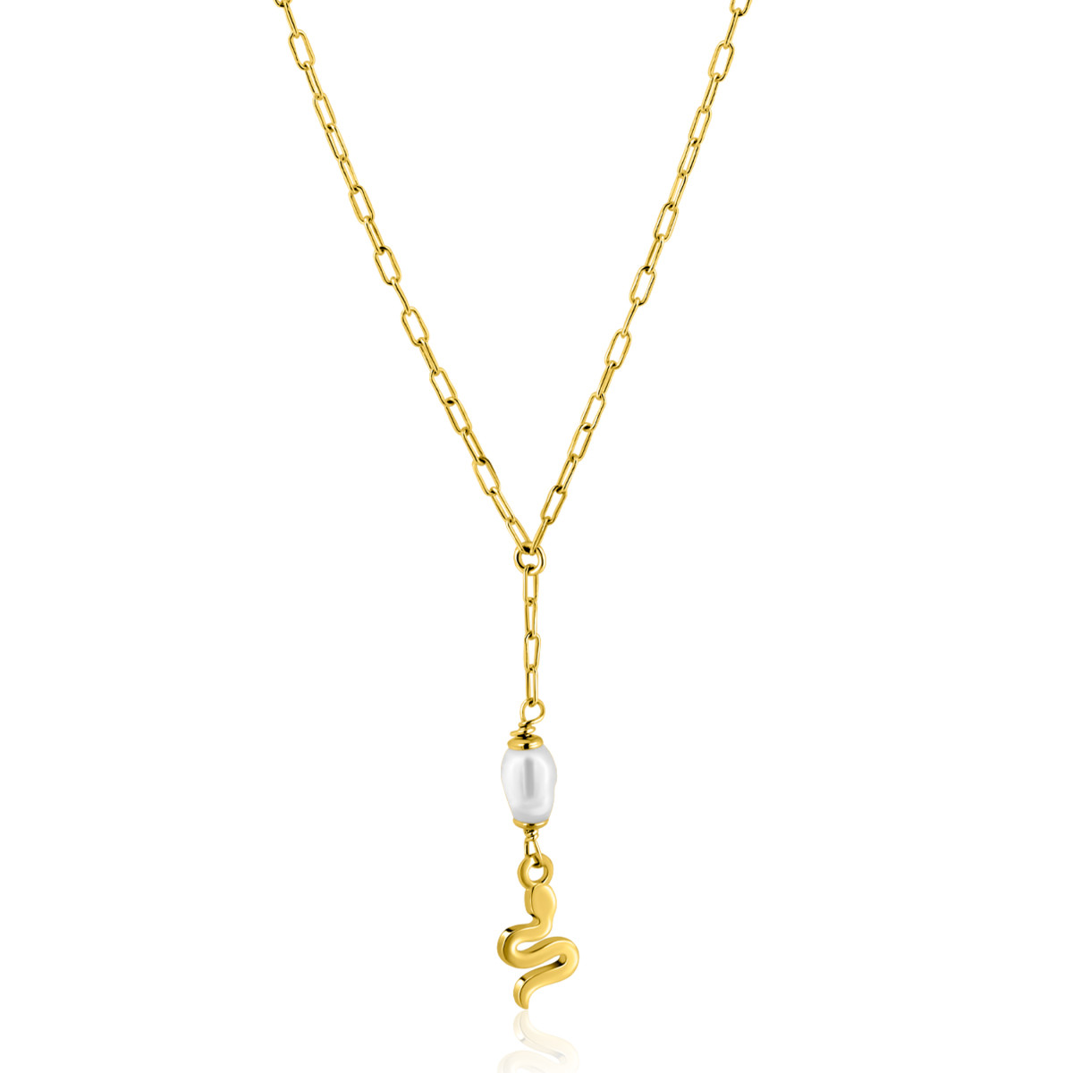 Zinzi ZIC2761 goudkleurige ketting met slang hanger 6.8 mm breed - Lengte 42 cm