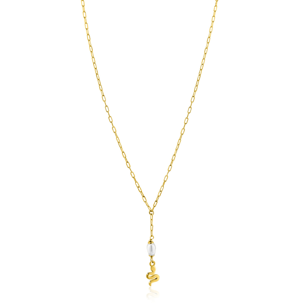 Zinzi ZIC2761 goudkleurige ketting met slang hanger 6.8 mm breed - Lengte 42 cm