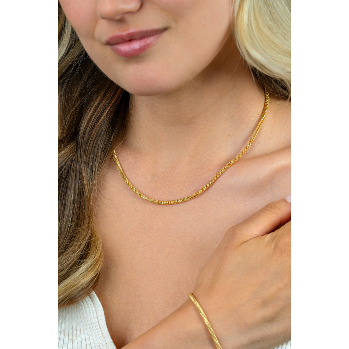 Zinzi ZIC2765G goudkleurige schakelketting fijne schakels 3 mm breed - Lengte 42 cm
